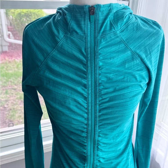 ATHLETA Teal Long Sleeve Athletic Top Full Zip Up - Picture 2 of 10